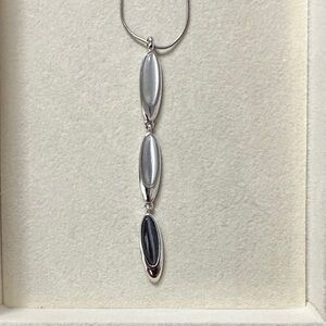 Lia Sophia Silver and Black Oval Necklace